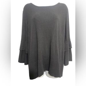 Talbots sweater‎ size 2X Double stunning black double flounce sweater 🖤🖤